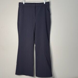 Express Editor Dark Blue & Grey Striped Trousers